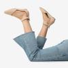 imageDREAM PAIRS Womens Low Wedge Ankle Strap Dress Flats ShoesNudeNubuck