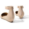 imageDREAM PAIRS Womens Low Wedge Ankle Strap Dress Flats ShoesNudeNubuck
