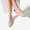 imageDREAM PAIRS Womens Low Wedge Ankle Strap Dress Flats ShoesNudeNubuck
