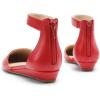 imageDREAM PAIRS Womens Low Wedge Ankle Strap Dress Flats ShoesRedpu1