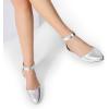 imageDREAM PAIRS Womens Low Wedge Ankle Strap Dress Flats ShoesSilver