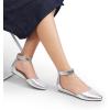 imageDREAM PAIRS Womens Low Wedge Ankle Strap Dress Flats ShoesSilver