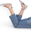 imageDREAM PAIRS Womens Low Wedge Ankle Strap Dress Flats ShoesSilver