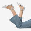 imageDREAM PAIRS Womens Low Wedge Ankle Strap Dress Flats ShoesSilverGlitter