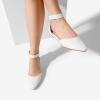 imageDREAM PAIRS Womens Low Wedge Ankle Strap Dress Flats ShoesWhitePu