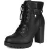 imageDREAM PAIRS Womens Lace up Combat Ankle Boots High Chunky Heel Fashion Heeled Booties ShoesBlack