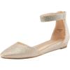 imageDREAM PAIRS Womens Low Wedge Ankle Strap Dress Flats ShoesGoldGlitter