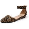 imageDREAM PAIRS Womens Low Wedge Ankle Strap Dress Flats ShoesLeopardsuede