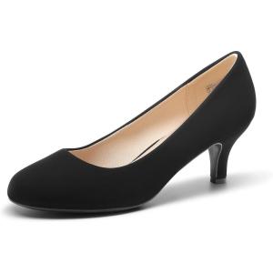 imageDREAM PAIRS Womens Dress Comfortable Low Heel Pump ShoesBlacknubuck