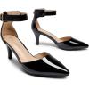 imageDREAM PAIRS Kitten Heel Low Heel for Women Closed Pointed Toe Pumps Wedding Party Sexy Dress Shoes LowpointedBlackPat