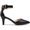 imageDREAM PAIRS Kitten Heel Low Heel for Women Closed Pointed Toe Pumps Wedding Party Sexy Dress Shoes LowpointedBlackPu
