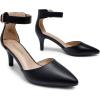 imageDREAM PAIRS Kitten Heel Low Heel for Women Closed Pointed Toe Pumps Wedding Party Sexy Dress Shoes LowpointedBlackPu