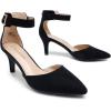 imageDREAM PAIRS Kitten Heel Low Heel for Women Closed Pointed Toe Pumps Wedding Party Sexy Dress Shoes LowpointedBlackSuede