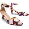 imageDREAM PAIRS Kitten Heel Low Heel for Women Closed Pointed Toe Pumps Wedding Party Sexy Dress Shoes LowpointedFloral