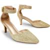 imageDREAM PAIRS Kitten Heel Low Heel for Women Closed Pointed Toe Pumps Wedding Party Sexy Dress Shoes LowpointedGoldGlitter