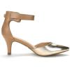 imageDREAM PAIRS Kitten Heel Low Heel for Women Closed Pointed Toe Pumps Wedding Party Sexy Dress Shoes LowpointedGoldNude