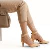 imageDREAM PAIRS Kitten Heel Low Heel for Women Closed Pointed Toe Pumps Wedding Party Sexy Dress Shoes LowpointedNudeNubuck