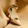 imageDREAM PAIRS Kitten Heel Low Heel for Women Closed Pointed Toe Pumps Wedding Party Sexy Dress Shoes LowpointedNudeNubuck