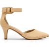 imageDREAM PAIRS Kitten Heel Low Heel for Women Closed Pointed Toe Pumps Wedding Party Sexy Dress Shoes LowpointedNudeNubuck
