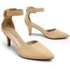 imageDREAM PAIRS Kitten Heel Low Heel for Women Closed Pointed Toe Pumps Wedding Party Sexy Dress Shoes LowpointedNudeNubuck
