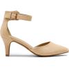 imageDREAM PAIRS Kitten Heel Low Heel for Women Closed Pointed Toe Pumps Wedding Party Sexy Dress Shoes LowpointedNudeSuede