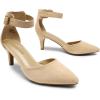 imageDREAM PAIRS Kitten Heel Low Heel for Women Closed Pointed Toe Pumps Wedding Party Sexy Dress Shoes LowpointedNudeSuede