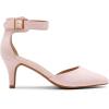 imageDREAM PAIRS Kitten Heel Low Heel for Women Closed Pointed Toe Pumps Wedding Party Sexy Dress Shoes LowpointedPinkSuede