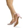 imageDREAM PAIRS Kitten Heel Low Heel for Women Closed Pointed Toe Pumps Wedding Party Sexy Dress Shoes LowpointedPinkSuede
