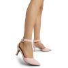imageDREAM PAIRS Kitten Heel Low Heel for Women Closed Pointed Toe Pumps Wedding Party Sexy Dress Shoes LowpointedPinkSuede