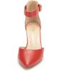 imageDREAM PAIRS Kitten Heel Low Heel for Women Closed Pointed Toe Pumps Wedding Party Sexy Dress Shoes LowpointedRedPu
