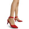 imageDREAM PAIRS Kitten Heel Low Heel for Women Closed Pointed Toe Pumps Wedding Party Sexy Dress Shoes LowpointedRedSuede