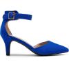 imageDREAM PAIRS Kitten Heel Low Heel for Women Closed Pointed Toe Pumps Wedding Party Sexy Dress Shoes LowpointedRoyalBlue