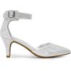 imageDREAM PAIRS Kitten Heel Low Heel for Women Closed Pointed Toe Pumps Wedding Party Sexy Dress Shoes LowpointedSilverGlitter