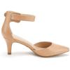 imageDREAM PAIRS Kitten Heel Low Heel for Women Closed Pointed Toe Pumps Wedding Party Sexy Dress Shoes LowpointedTaupePu