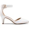 imageDREAM PAIRS Kitten Heel Low Heel for Women Closed Pointed Toe Pumps Wedding Party Sexy Dress Shoes LowpointedWhitePu