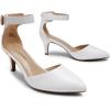 imageDREAM PAIRS Kitten Heel Low Heel for Women Closed Pointed Toe Pumps Wedding Party Sexy Dress Shoes LowpointedWhitePu