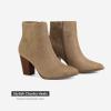 imageDREAM PAIRS Womens Ankle Boots Chunky Block Heel BootiesSandSuede