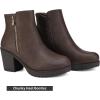 imageDREAM PAIRS Womens Ankle Boots Chunky Heel Platform Fall Heeled Short Booties ShoesBrownPu2