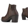 imageDREAM PAIRS Womens Ankle Boots Chunky Heel Platform Fall Heeled Short Booties ShoesBrownPu2