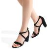imageDREAM PAIRS Womens Ankle Strap Dress Low Chunky Block Open Toe Heel Sandals for Party WeddingBlacknubuck