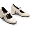 imageDREAM PAIRS Womens ClosedToe PumpsBright Beige White