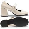 imageDREAM PAIRS Womens ClosedToe PumpsBright Beige White