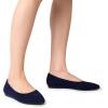 imageDREAM PAIRS Womens Dress Pointed Toe Flats Ballet Comfort Soft Slip On Casual Flat Shoes for Work Office BusinessNavyknit