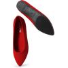 imageDREAM PAIRS Womens Dress Pointed Toe Flats Ballet Comfort Soft Slip On Casual Flat Shoes for Work Office BusinessRedknit