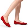 imageDREAM PAIRS Womens Dress Pointed Toe Flats Ballet Comfort Soft Slip On Casual Flat Shoes for Work Office BusinessRedknit