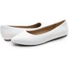 imageDREAM PAIRS Womens Dress Pointed Toe Flats Ballet Comfort Soft Slip On Casual Flat Shoes for Work Office BusinessWhitePu
