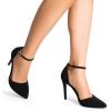 imageDREAM PAIRS Womens OppointedLacey Pointed Toe Ankle Strap High Heel Stiletto Pumps Wedding Dress ShoesBlackNubuck
