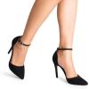 imageDREAM PAIRS Womens OppointedLacey Pointed Toe Ankle Strap High Heel Stiletto Pumps Wedding Dress ShoesBlackSuede