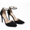 imageDREAM PAIRS Womens OppointedLacey Pointed Toe Ankle Strap High Heel Stiletto Pumps Wedding Dress ShoesBlackSuede