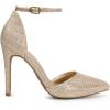 imageDREAM PAIRS Womens OppointedLacey Pointed Toe Ankle Strap High Heel Stiletto Pumps Wedding Dress ShoesGoldGlitter